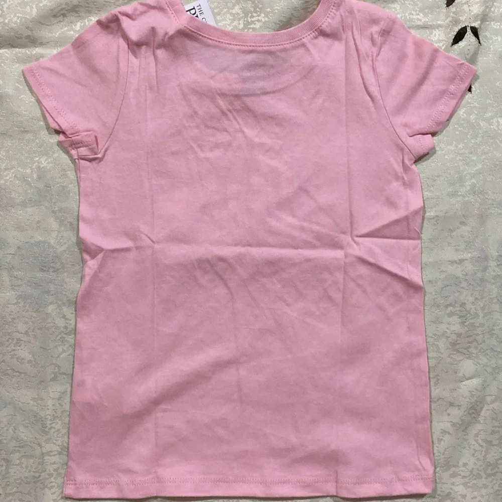 LOVE THE CHILDREN’S PLACE GLITTER SHORT SLEEVE TEE LIGHT PINK SIZE 4T
